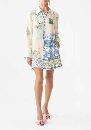 Camilla Mini Shirt Dress - Jardim Party