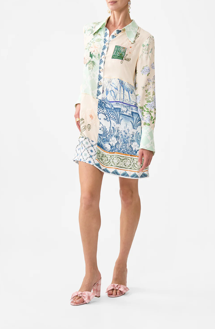 Camilla Mini Shirt Dress - Jardim Party