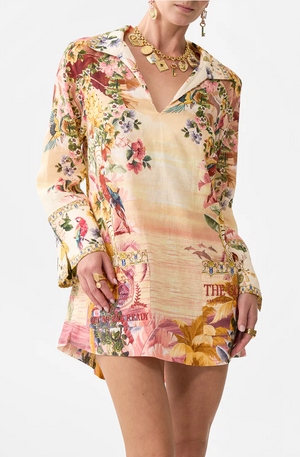 Camilla Long Sleeve Tunic Dress - Welcome To The White Lotus