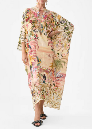 Camilla Neck Tie Maxi Kaftan - Welcome To The White Lotus