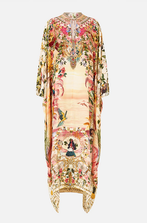 Camilla Neck Tie Maxi Kaftan - Welcome To The White Lotus