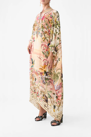 Camilla Neck Tie Maxi Kaftan - Welcome To The White Lotus