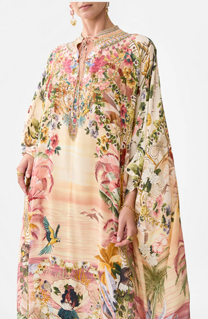 Camilla Neck Tie Maxi Kaftan - Welcome To The White Lotus