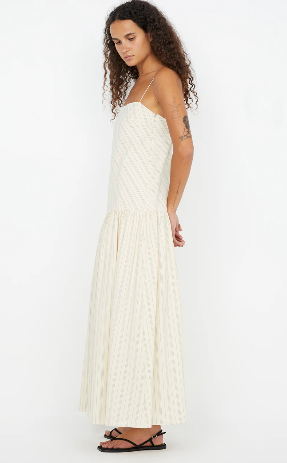 Bec and Bridge Peyson Maxi Dress - Cream/Black Stripe