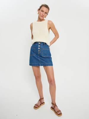 Kivari Cameron Denim Mini Skirt - Indigo