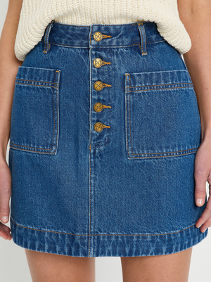 Kivari Cameron Denim Mini Skirt - Indigo