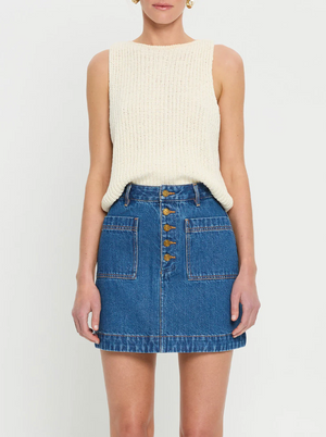 Kivari Cameron Denim Mini Skirt - Indigo