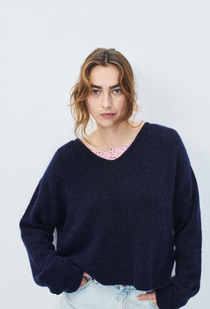 American Vintage EAST18H Jumper - Navy Melange