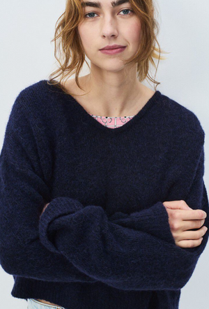 American Vintage EAST18H Jumper - Navy Melange