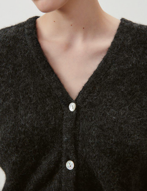 American Vintage EAST19GC Cardigan - Charcoal Melange