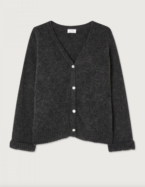 American Vintage EAST19GC Cardigan - Charcoal Melange