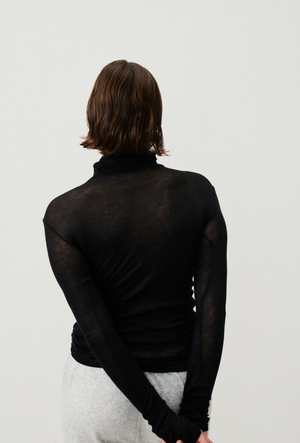 American Vintage Massachusetts L/S Turtle Neck Tee - Black
