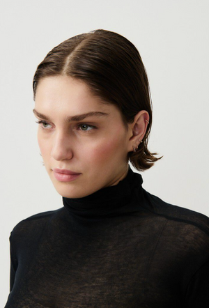 American Vintage Massachusetts L/S Turtle Neck Tee - Black