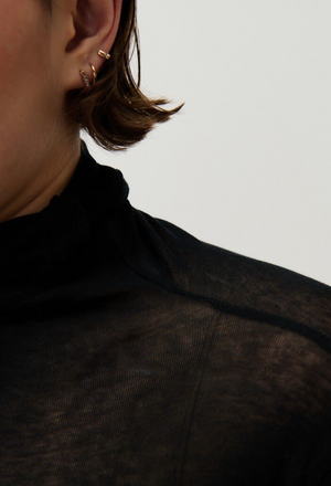 American Vintage Massachusetts L/S Turtle Neck Tee - Black