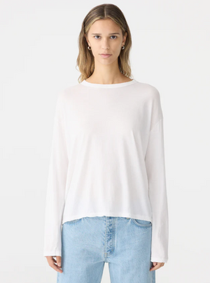 Bassike Slouch Superfine L/S T.Shirt - White