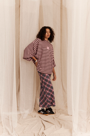 King Csilla Etoffe Check Column Skirt