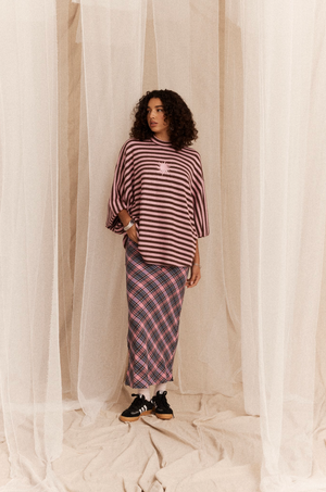 King Csilla Etoffe Check Column Skirt