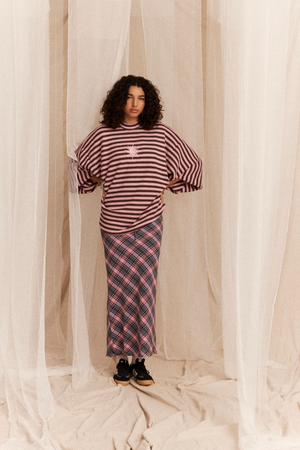 King Csilla Etoffe Check Column Skirt