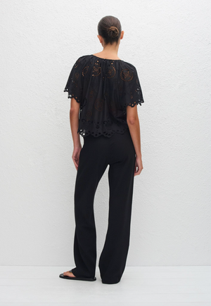 Matteau Broderie Blouse - Black