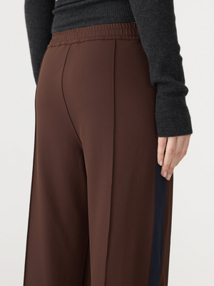 Bassike Twill Stripe Detail Pant - Carob/Ink