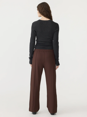Bassike Twill Stripe Detail Pant - Carob/Ink