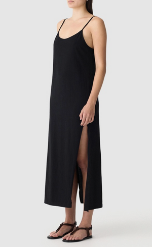 Bassike Slip Boxy Longline Tank Dress - Black