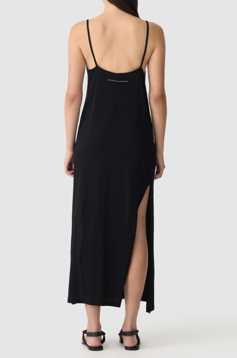 Bassike Slip Boxy Longline Tank Dress - Black
