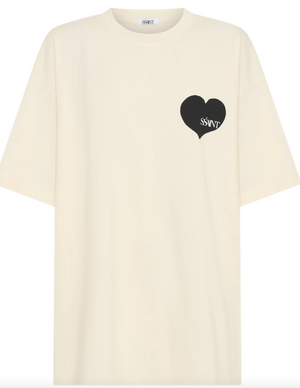 SSaint Heart Tee - Cream & Black