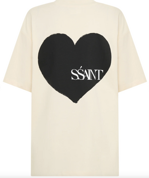 SSaint Heart Tee - Cream & Black