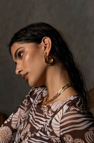 Mountain & Moon Gaia Earrings - Gold