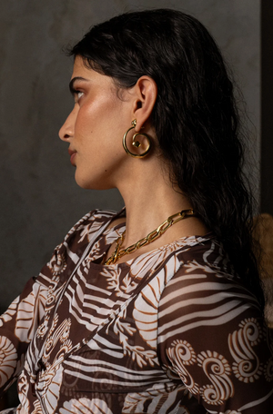 Mountain & Moon Gaia Earrings - Gold
