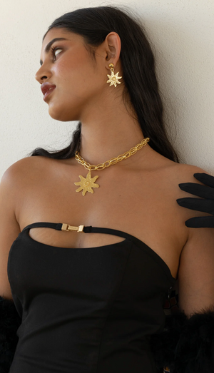 Mountain & Moon Mimi Earrings - Gold