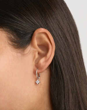 By Charlotte Sterling Silver Crystal Bloom Hoops