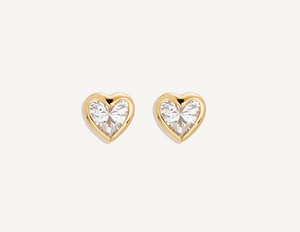 By Charlotte 18k Gold Vermeil Radiant Heart Stud Earrings