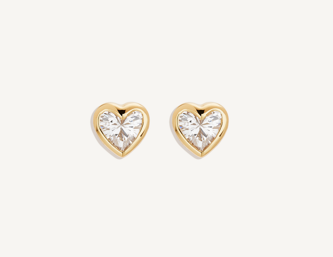 By Charlotte 18k Gold Vermeil Radiant Heart Stud Earrings