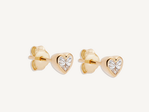 By Charlotte 18k Gold Vermeil Radiant Heart Stud Earrings