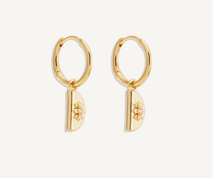 By Charlotte 18k Gold Vermeil Lotus Hoops