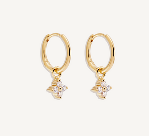 By Charlotte 18k Gold Vermeil Crystal Bloom Hoops