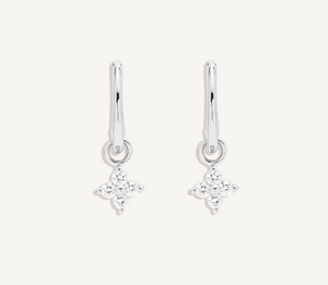 By Charlotte Sterling Silver Crystal Bloom Hoops