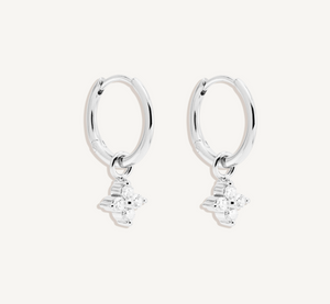 By Charlotte Sterling Silver Crystal Bloom Hoops