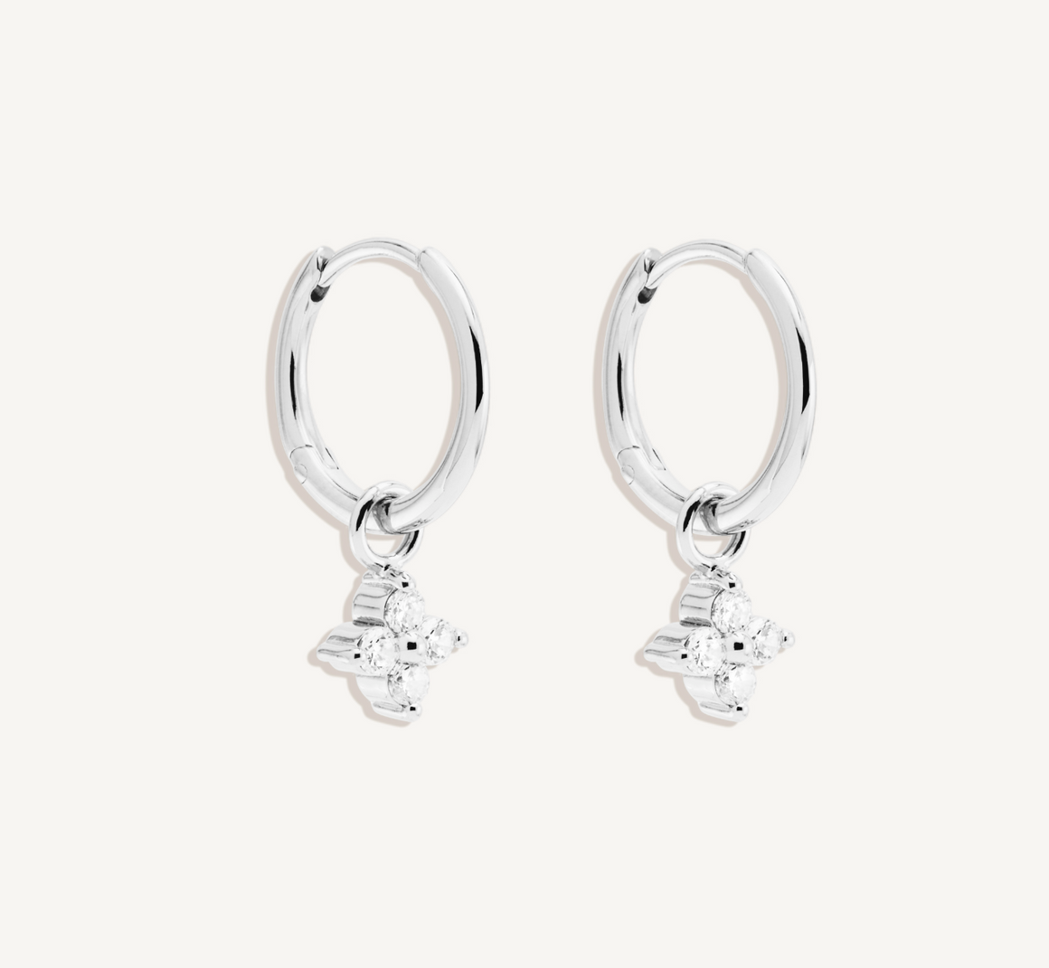 By Charlotte Sterling Silver Crystal Bloom Hoops
