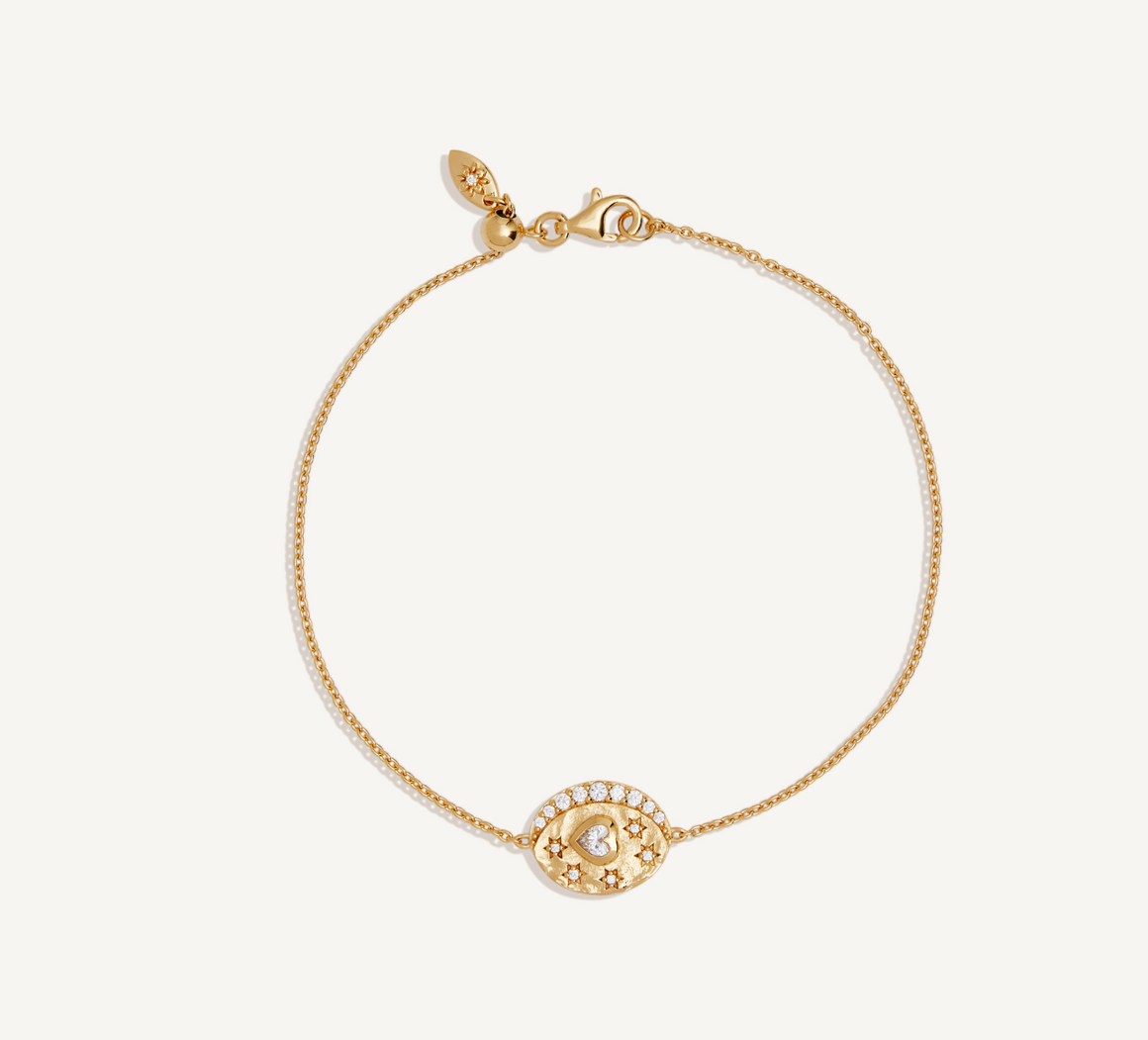 By Charlotte 18k Gold Vermeil Love You to the Moon and Back Bracelet
