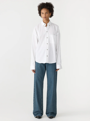 Bassike Slouch Poplin Shirt - White