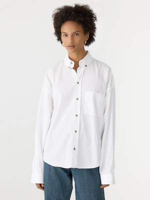 Bassike Slouch Poplin Shirt - White