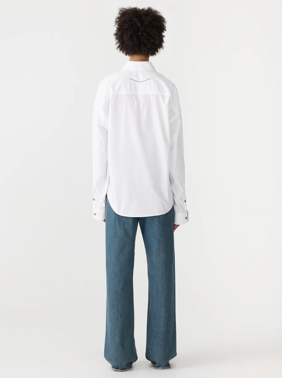 Bassike Slouch Poplin Shirt - White