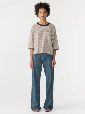 Bassike Recycled Cotton Boxy T.Shirt - Taupe/Beige/Undyed
