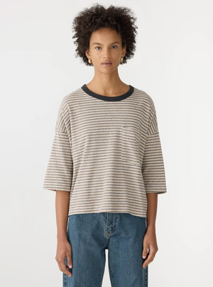 Bassike Recycled Cotton Boxy T.Shirt - Taupe/Beige/Undyed