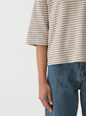 Bassike Recycled Cotton Boxy T.Shirt - Taupe/Beige/Undyed
