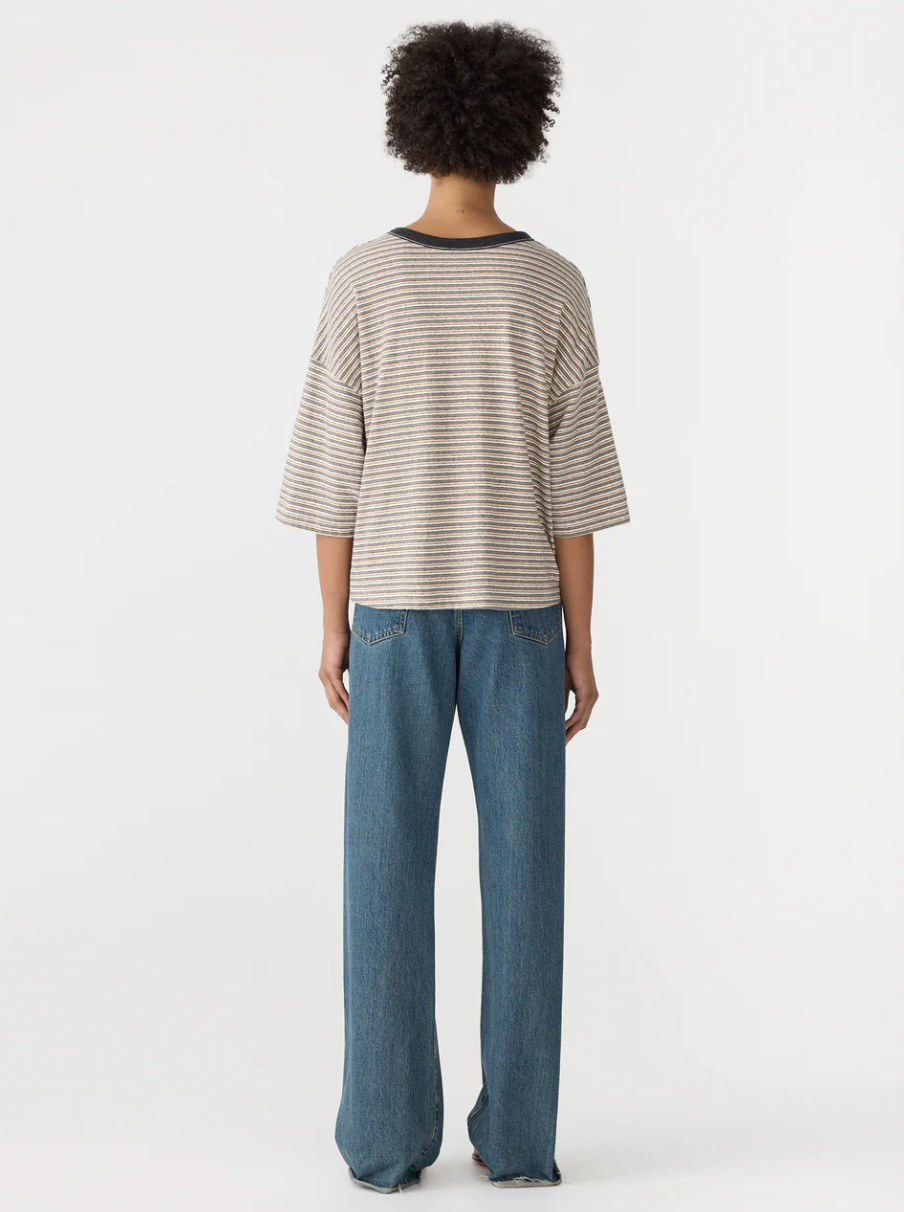 Bassike Recycled Cotton Boxy T.Shirt - Taupe/Beige/Undyed