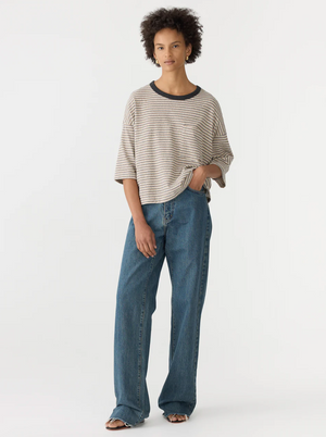 Bassike Recycled Cotton Boxy T.Shirt - Taupe/Beige/Undyed